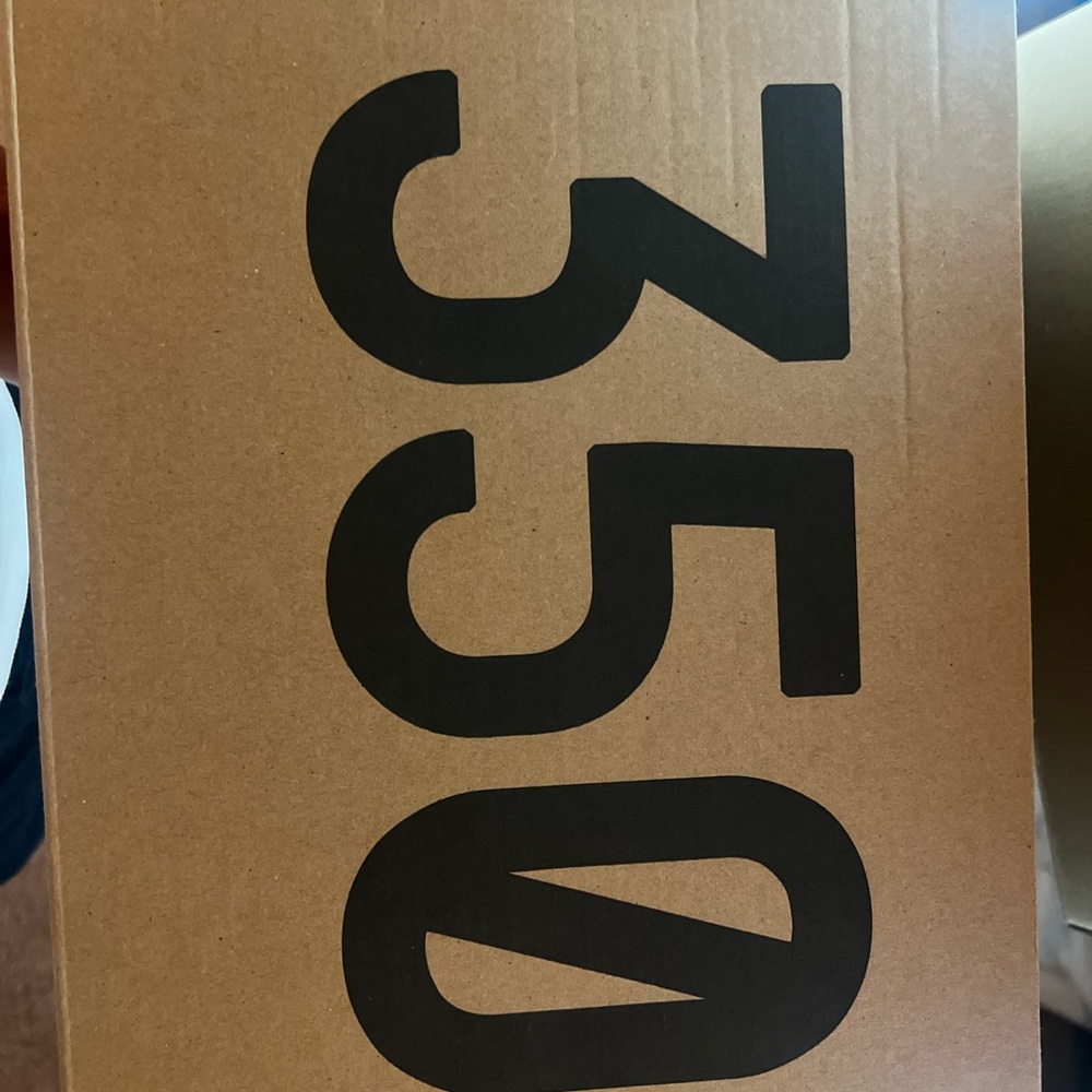 Yeezy 350 Box in Brown with Black Text